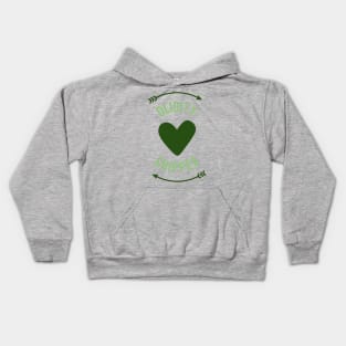 Olicity Shipper - Light & Dark Green Kids Hoodie